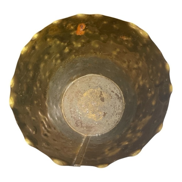 Hammered Brass Footed Pot, Vase, Colonial Virginia, Hand Made, Hampton, Va. - Picture 5 of 9